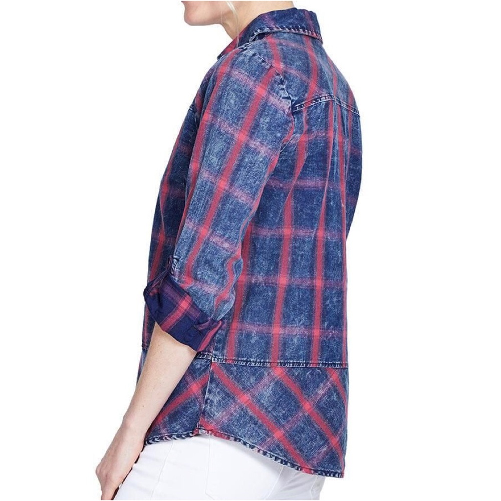 NWT Skies Are Blue Pullover Plaid Chambray Tunic